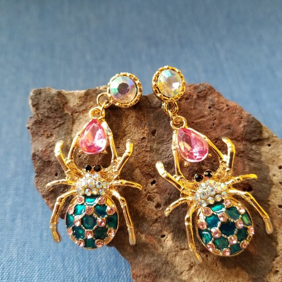 Colorful Spider Earrings - NWOT - Picture 3 of 6